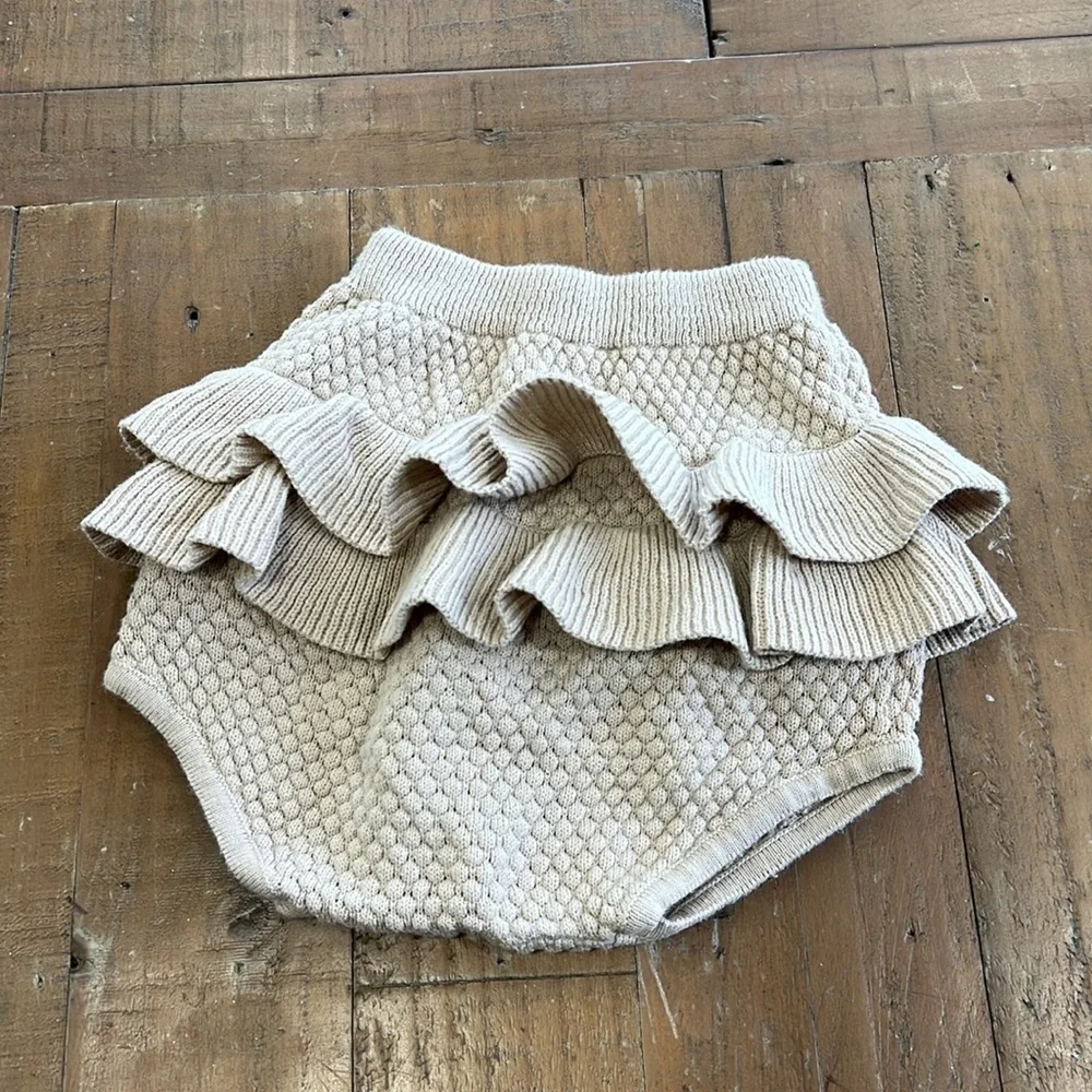 SHEIN neutral knit sweater and bloomer set